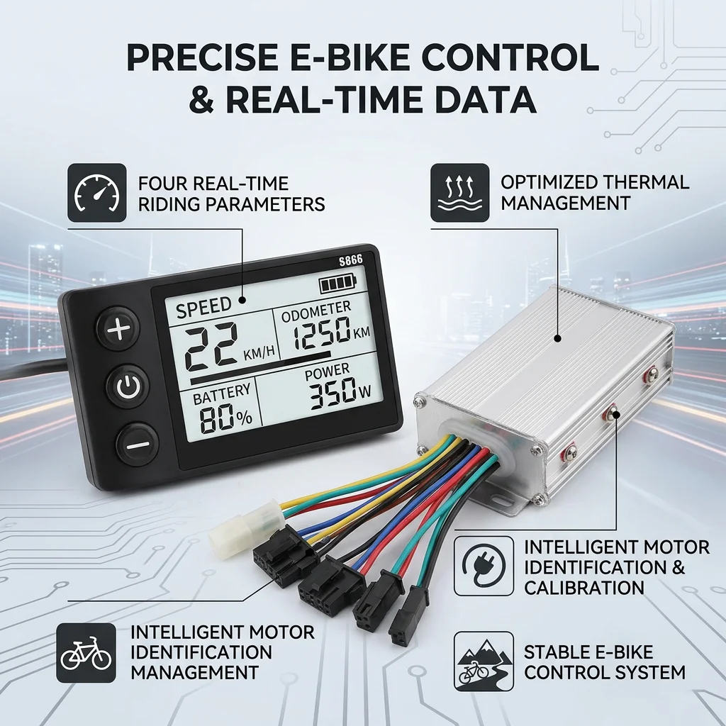 Portable LCD Motor Controller 24V‑48V Waterproof LCD Display Panel Electric Bicycle Scooter Brushless Controller Kit