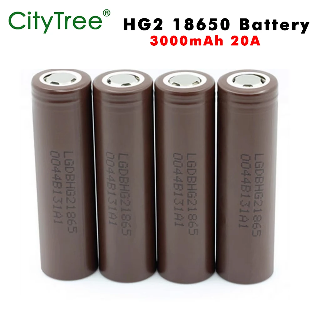 

100% Original HG2 18650 Battery 3000mAh 3.7V 18650 Rechargeable Battery Discharge 20A for Electric Drill Tools Angle Grinder