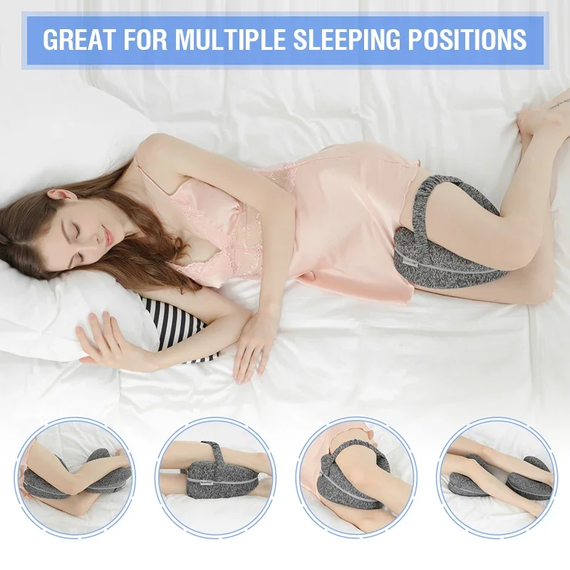 Body Memory Cotton Leg Pillow Home Foam Pillow Sleeping Orthopedic Sciatica Back Hip Joint for Pain Relief Thigh Leg Pad Cushion