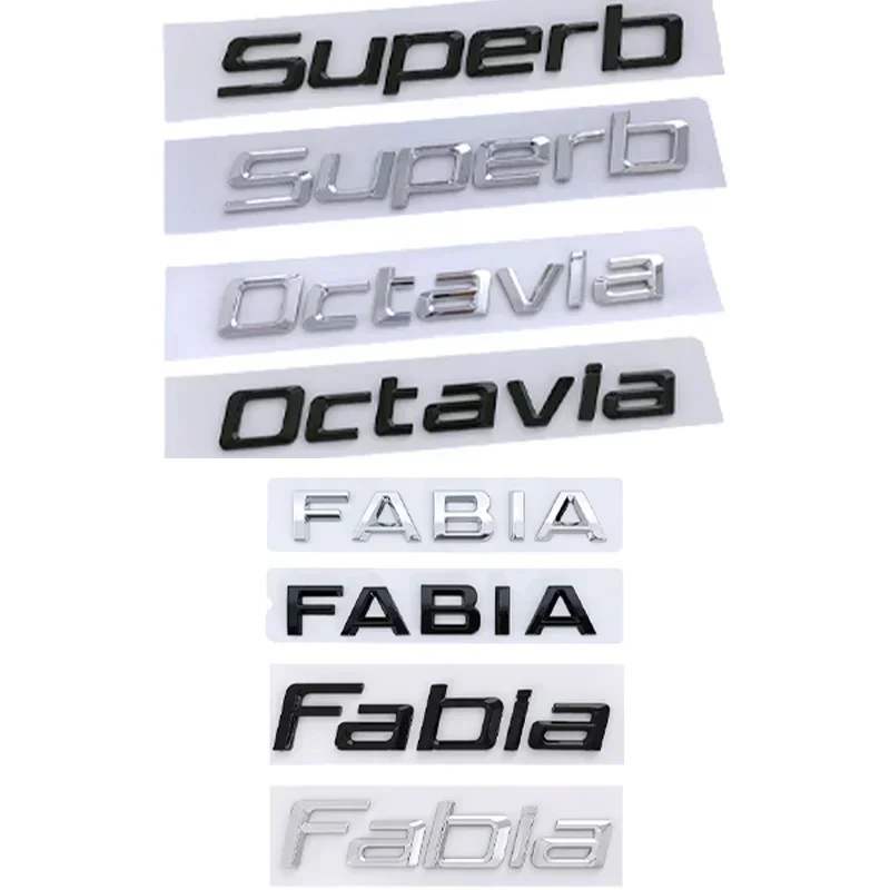 

3D ABS Fabia Letters Logo Rear Boot Trunk Emblem Badge Sticker Car Decals for Fabia KAROQ FABIA Superb Octavia Accessories
