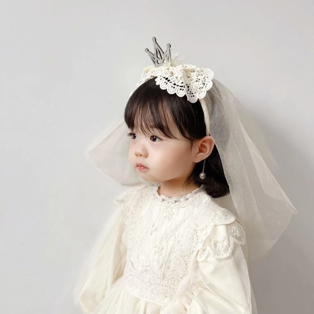 

Creative Mesh Birthday Hairband Gauze Photo Props Happy Birthday Headband Korean Style Crown Girls Hair Hoop Kids