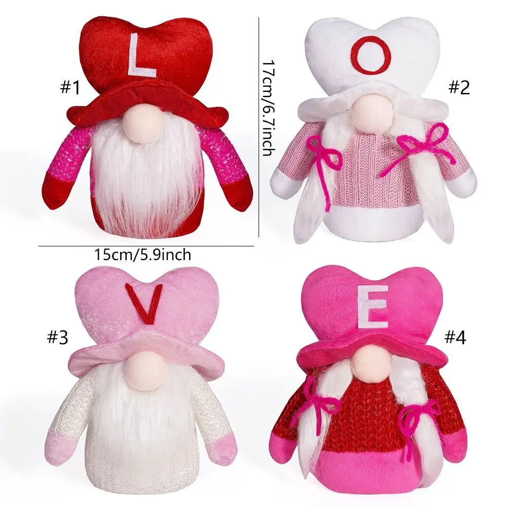 Creative น่ารักวันวาเลนไทน์ LOVE Gnome ตุ๊กตาสีแดง Soft Faceless ตุ๊กตา Plush การ์ตูนของขวัญวันวาเลนไทน์ Party Favor