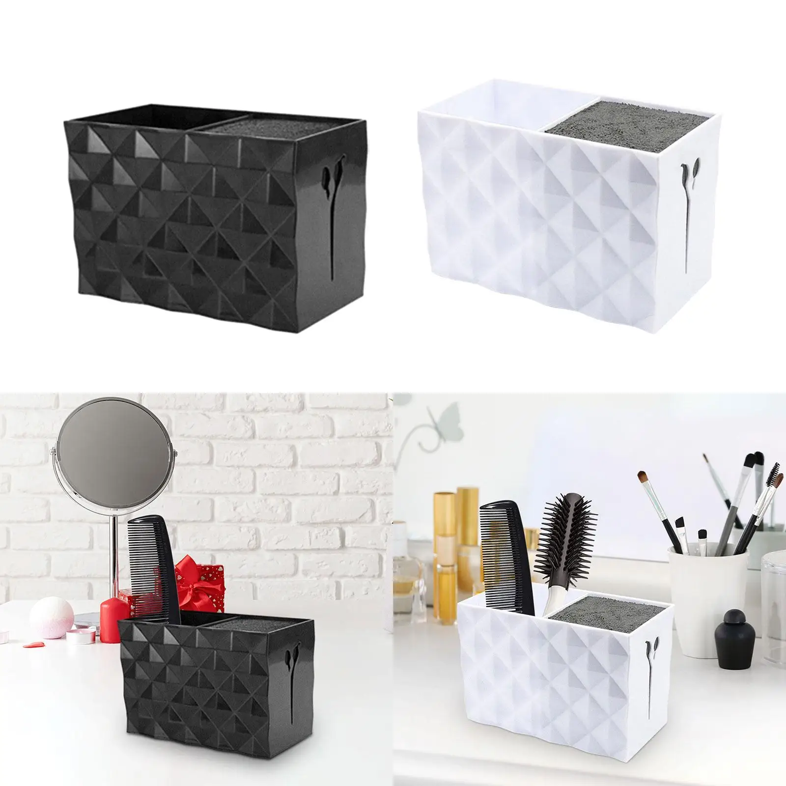 Caja de almacenamiento de peine, contenedor de almacenamiento para cepillos, Clips, peluquería