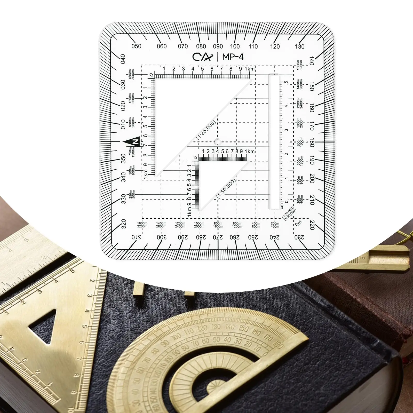 Линейка транспортира Maptool Легкая координатная шкала Карманная сетка для проектов DIY Измерение наземной навигации Рабочая техника
