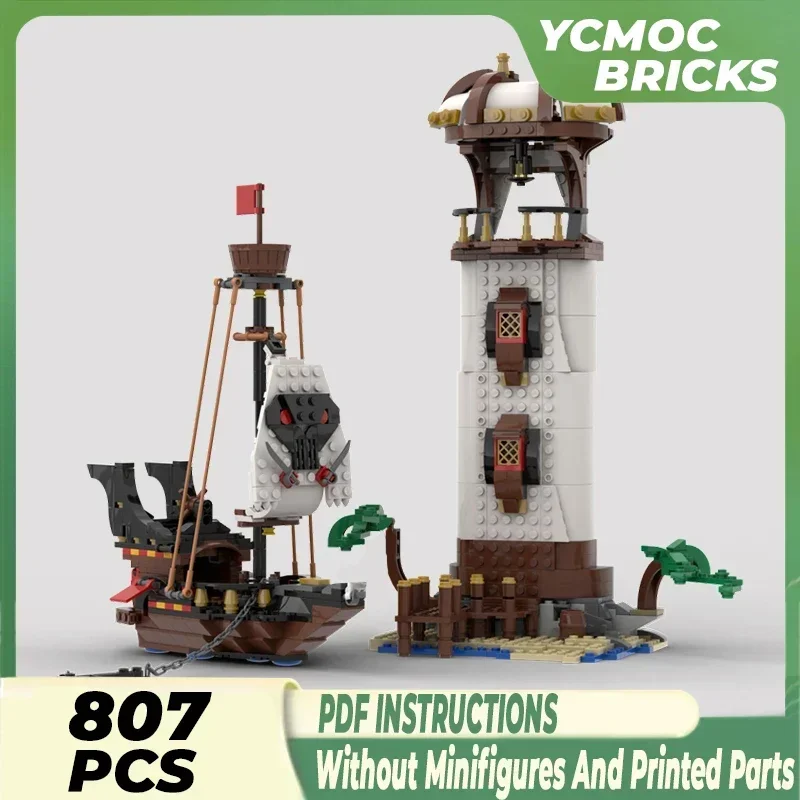 Medieval Pirate Model Moc Building Bricks Pirate Lighthouse Technology Modular Blocks Gifts Christmas Toys DIY Sets Assembly