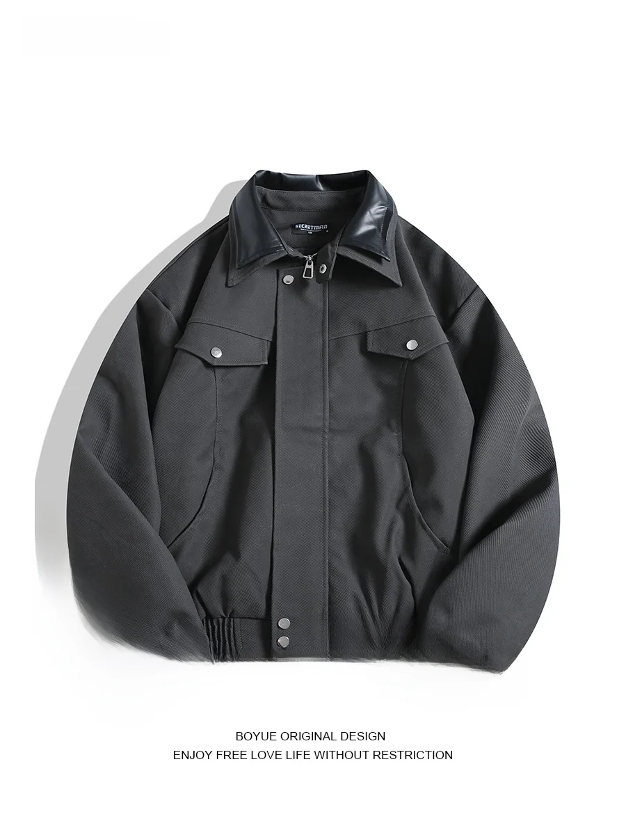 

Boyue Американская мотоциклетная спецодежда Лоскутная кожаная куртка Street Sle Admin Jaet ex Весна Осень Зима Повседневная одежда