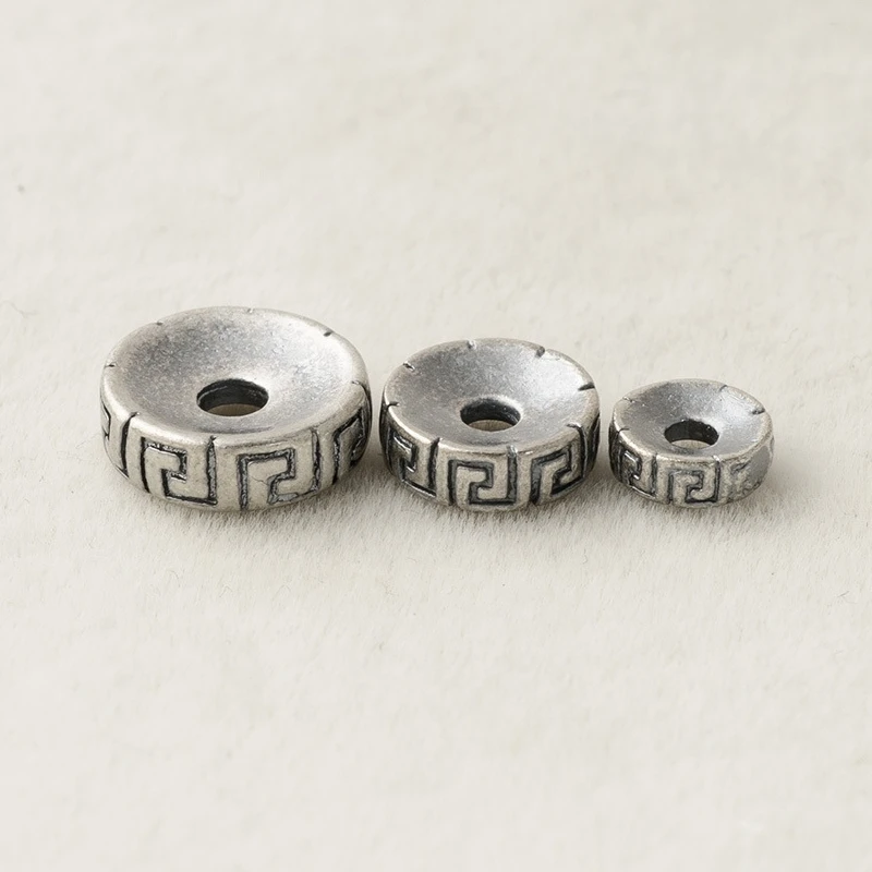 BoYuTe (10 Pieces/Lot) 6-8-10mm Old Silver Color Brass Spacer Beads Bracelet Necklace Handmade Bead DIY Jewelry Accessories