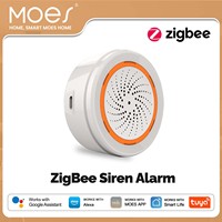 MOES Tuya ZigBee Smart Sound & Light Siren 90dB Alarm Sensor Home Security Works with Smart Life Tuya Hub Alexa