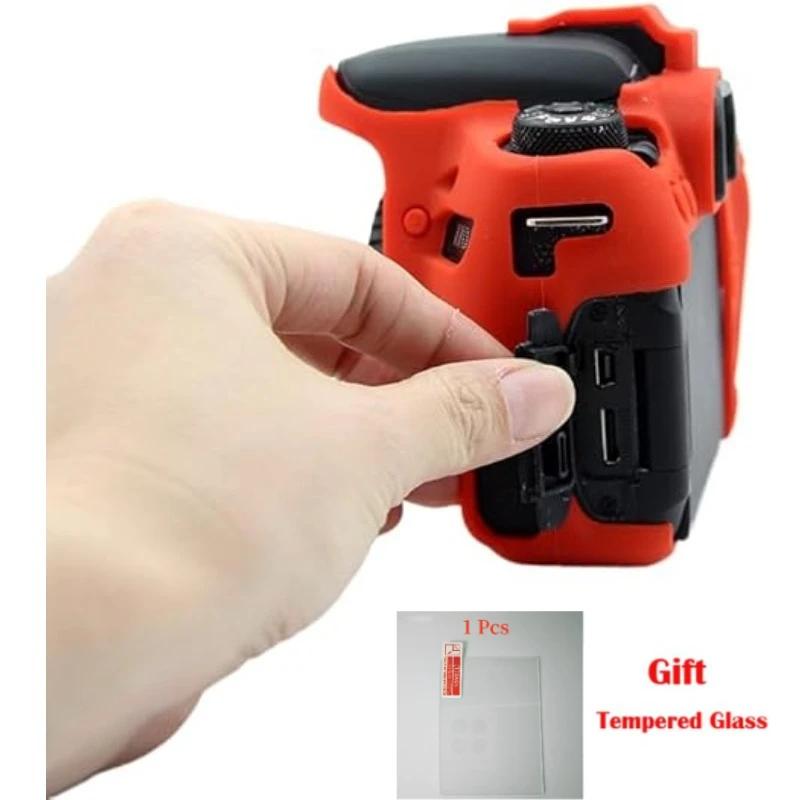 

Protector DSLR camera bag , For Canon EOS 77D soft rubber sleeve photography bag silicone case + free tempered film