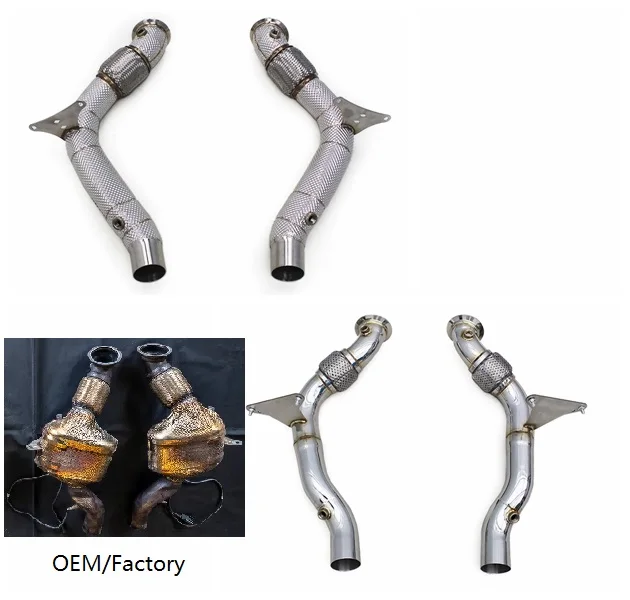 

Race Heat Shield Turbo Engine Downpipe For Ferrari 488 GTB/Spider/Pista 3.9T V8 2015-2019 Stainless Steel Free Flow Exhaust Pipe