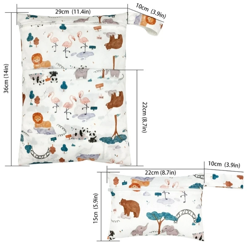 Saco umedecido Saco de troca reutilizável Saco umedecido organizador Saco de pano úmido e seco Saco de fraldas P31B