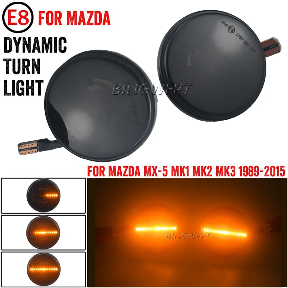 Side Marker Turn Signal Light For Mazda MX5 MX-5 Mk1 Mk2 Mk3 1989-2015 NA NB NC Canbus LED Dynamic Arrow Blinker Indicator Lamp