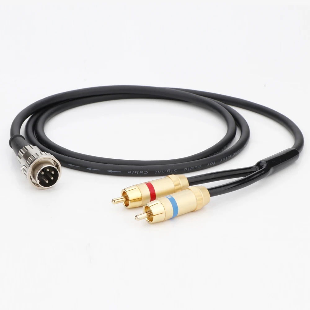 HiFi Name Phono Drehbares Kabel 4pin/5pin DIN auf 2RCA OFC Kupfer Plattenspieler Linie Twist Locking Stecker auf Stereo Für Naim Kabel – Detail 4