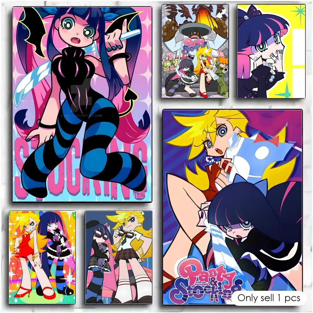 Anime P-Panty & Stocking Poster Modern PP Paper Wall Art Sticker Minimalist Decorative for Home Wall Decor Gift