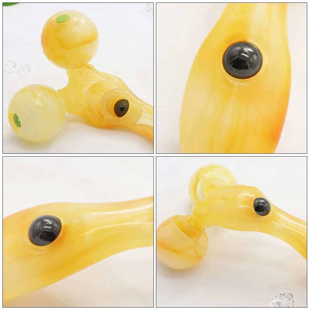 

1PC Facial Massage Roller Handheld Yellow Small Shape Healthy Material Ergonomic Design Multi Body Parts Face Neck Massager