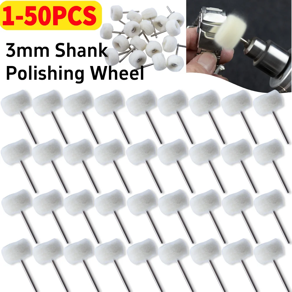 

1-50pcs 3mm Shank Wool Polishing Abrasive Brush Grinding Buffing Wheel Hand Tools