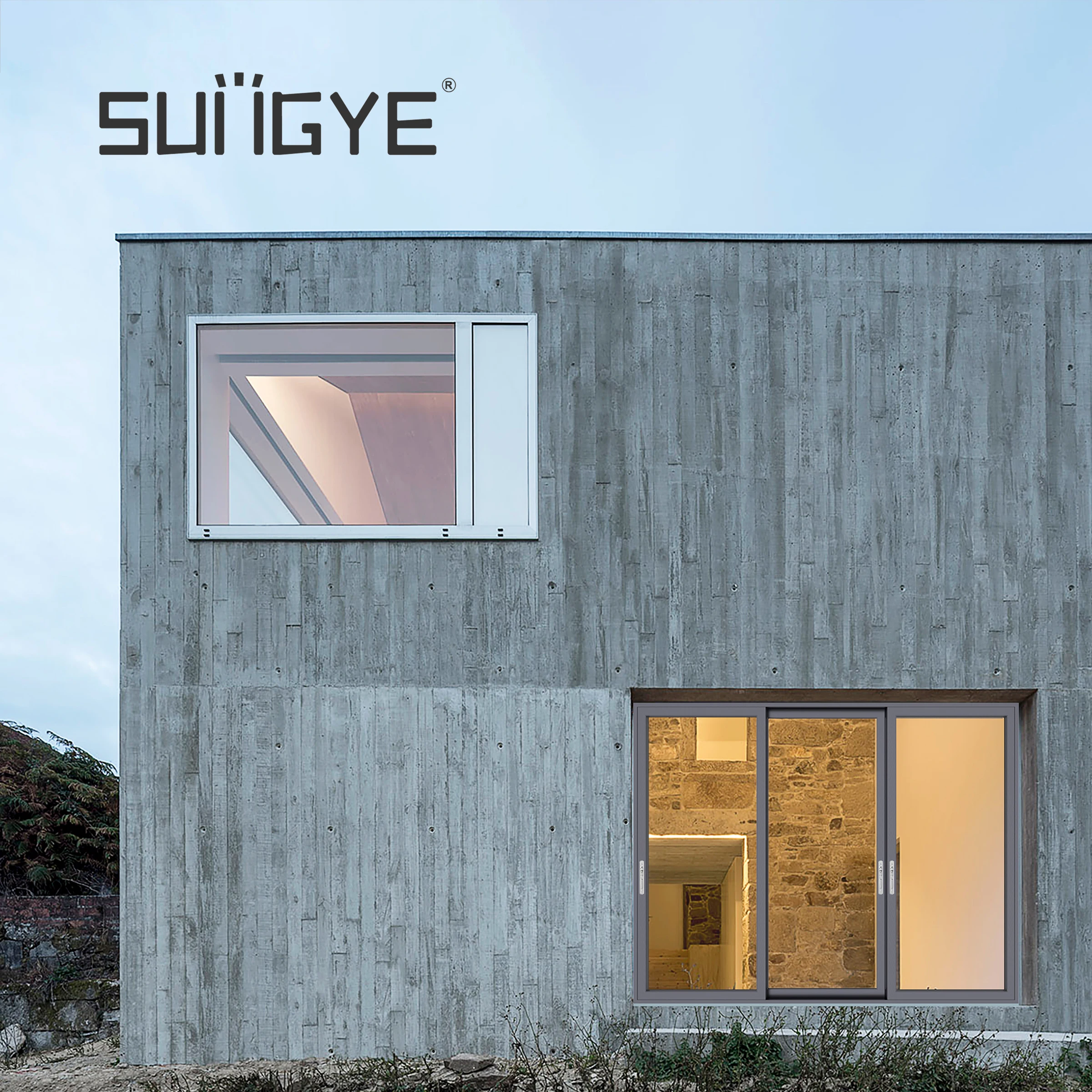 SUNGYE Soundproof Energy Saving Aluminium Sliding Door Price Tempered Glass Patio Shower Glass Sliding Door
