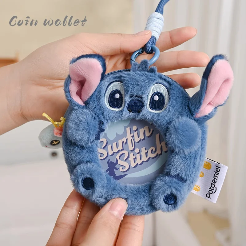 

Плюшевый кошелек-монетница Potdemiel Disney Stitch, кавайный брелок-подвеска Baji Bag, 2D аниме-аксессуар для хранения мелочей на каждый день