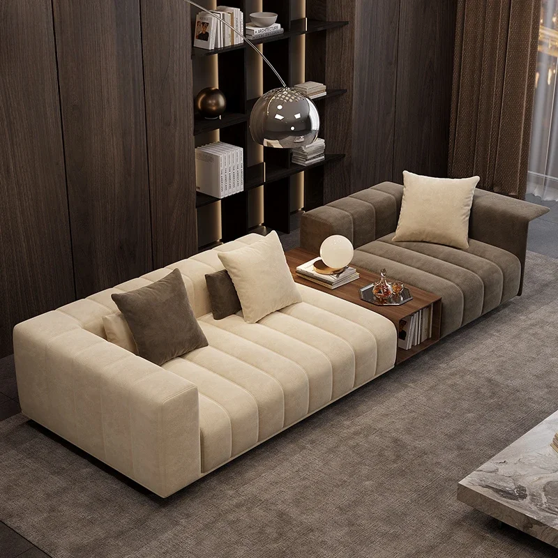 Waterproof Living Room Sofa Soft Brown Comfortable Designer Cushion Lazy Sofa Human Italiano Salon Meuble Apartment Furniture