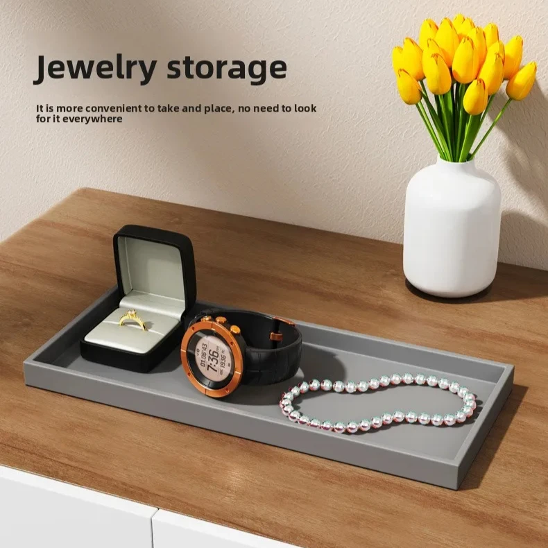 

Household Bathroom Counter Tray Silicone Bathroom Vanity Tray Soap Dispenser Tray Countertop Storage for Dressing Tables