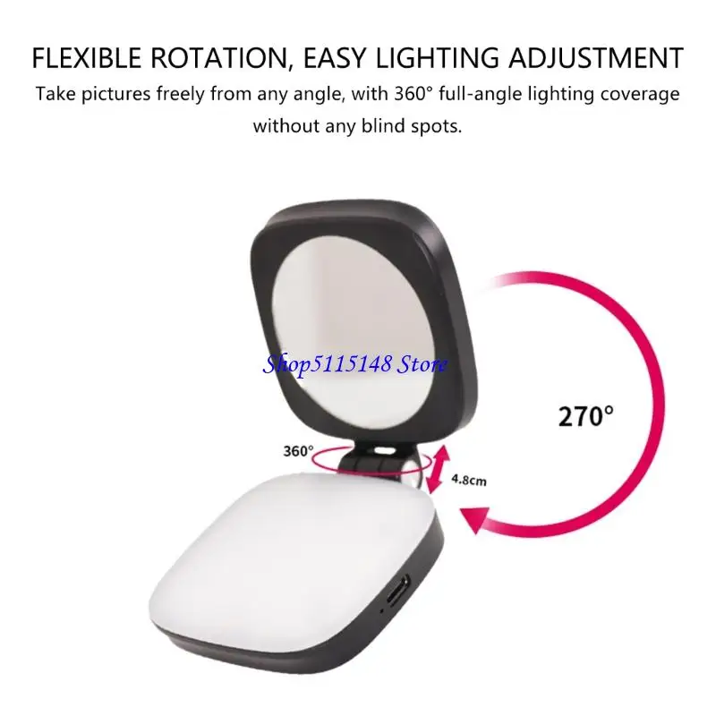 F3MA Teléfono Luz llenado con espejo para teléfono 16 15 Luz selfie magnética plegable