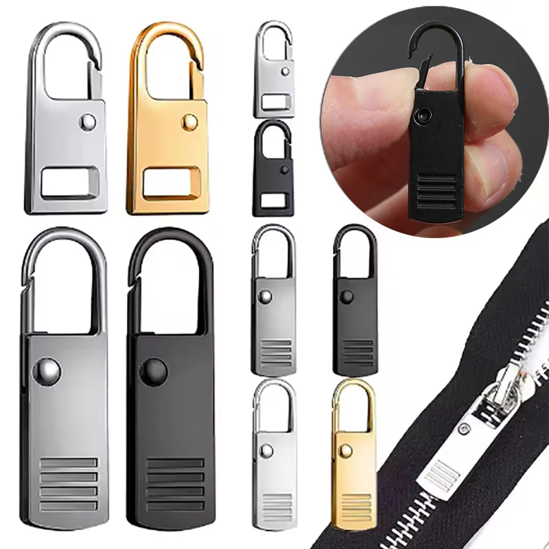 

5Pcs Metal Zipper Slider Puller Instant Zipper Repair Kit Replacement For Broken Buckle Travel Bag Zipper Head DIY Sewing Crafts