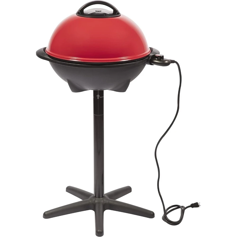 

Indoor/Outdoor Electric Grill with Nonstick Cooking Surface, 2-in-1 Portable BBQ Barbecues, Stand/Tabletop Options for Cookouts