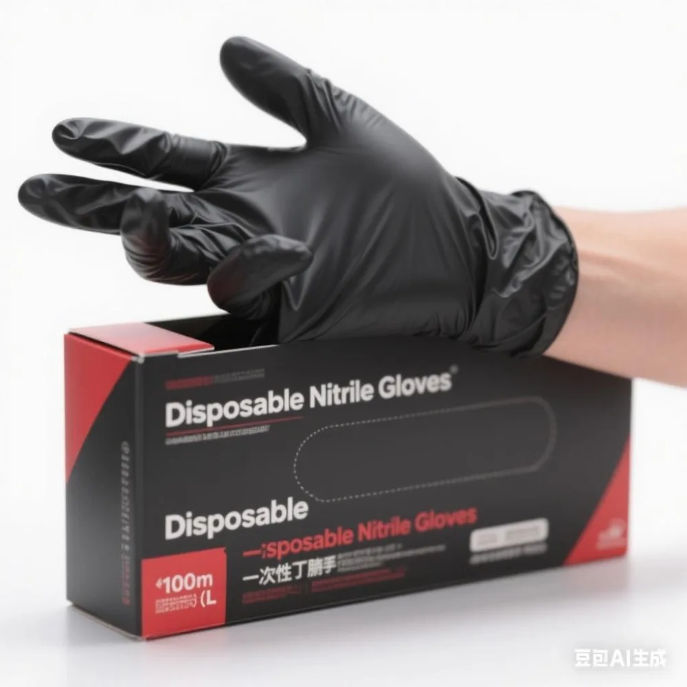 

100PCS Disposable Black Nitrile Gloves for Household Use Free Latex Powder Free Cleaning Gloves Tattoo Hairdressing Tools