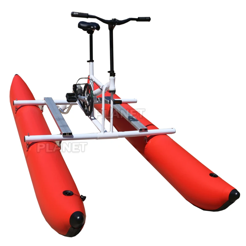 Dwuosobowy rower wodny z pontonami z PVC, nadmuchiwany rower wodny z pedałami, pontonowy rower wodny na sprzedaż