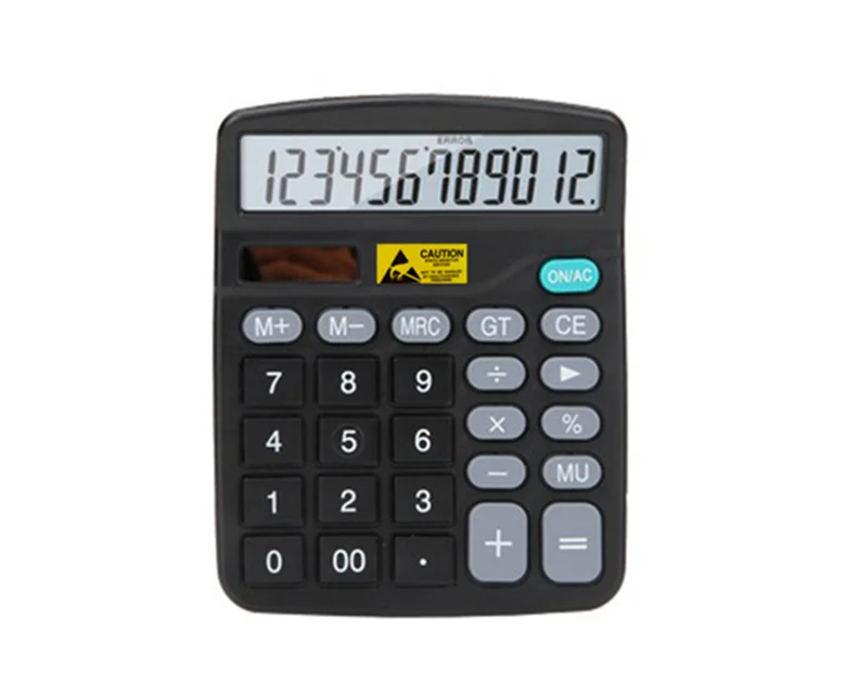 

Двойная система питания 12-разрядный пластиковый PP ESD калькулятор