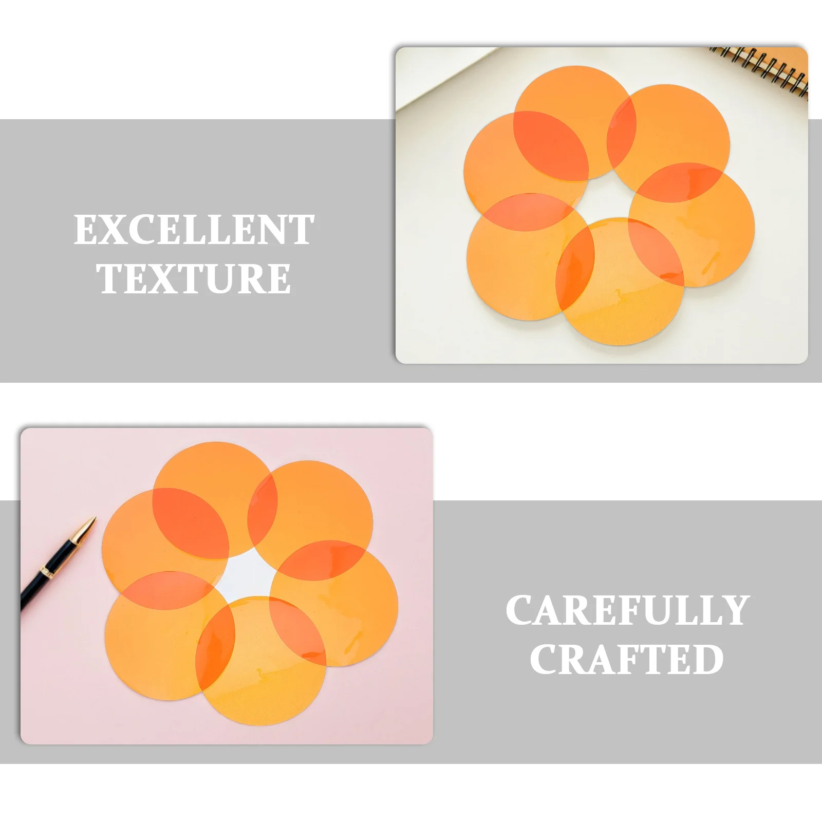 20Pcs Amber Warm Gel Light Filter Stickers 74Mm Round Peel Stick Film for Spotlights LED Lamps Theater Room
