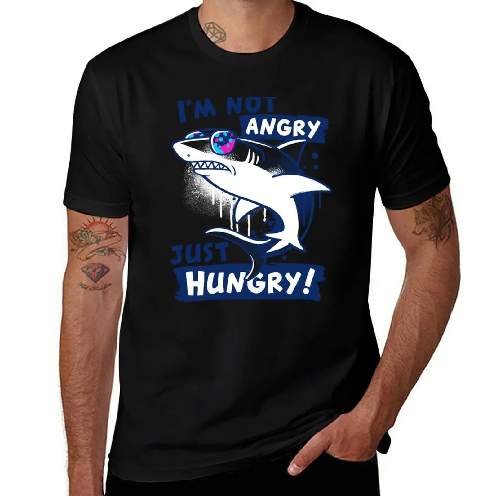 

I'm not angry I'm just hungry shark T-Shirt Simple Casual Short Sleeve Tee