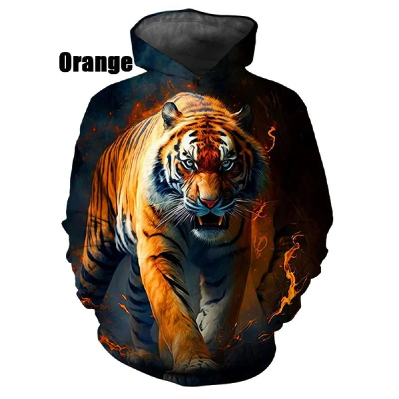 Fashion 3D Animal Tiger Sweatshirts Men Women Hoodie Casual Long Sleeve Pullover Print Harajuku Streetwear Hoodies