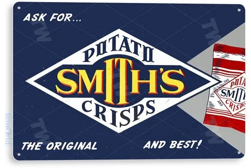 TIN SIGN Smith's Potato Crisps Metal Décor Chips Art Smiths Shop Store A612 --Tin Sign