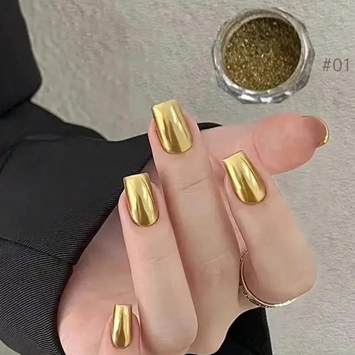 1pc Premium Magic Mirror Powder Metallic Mirror Effect Brown Retro Series Shiny Decoration Titanium Ruffle Nail Art Creation