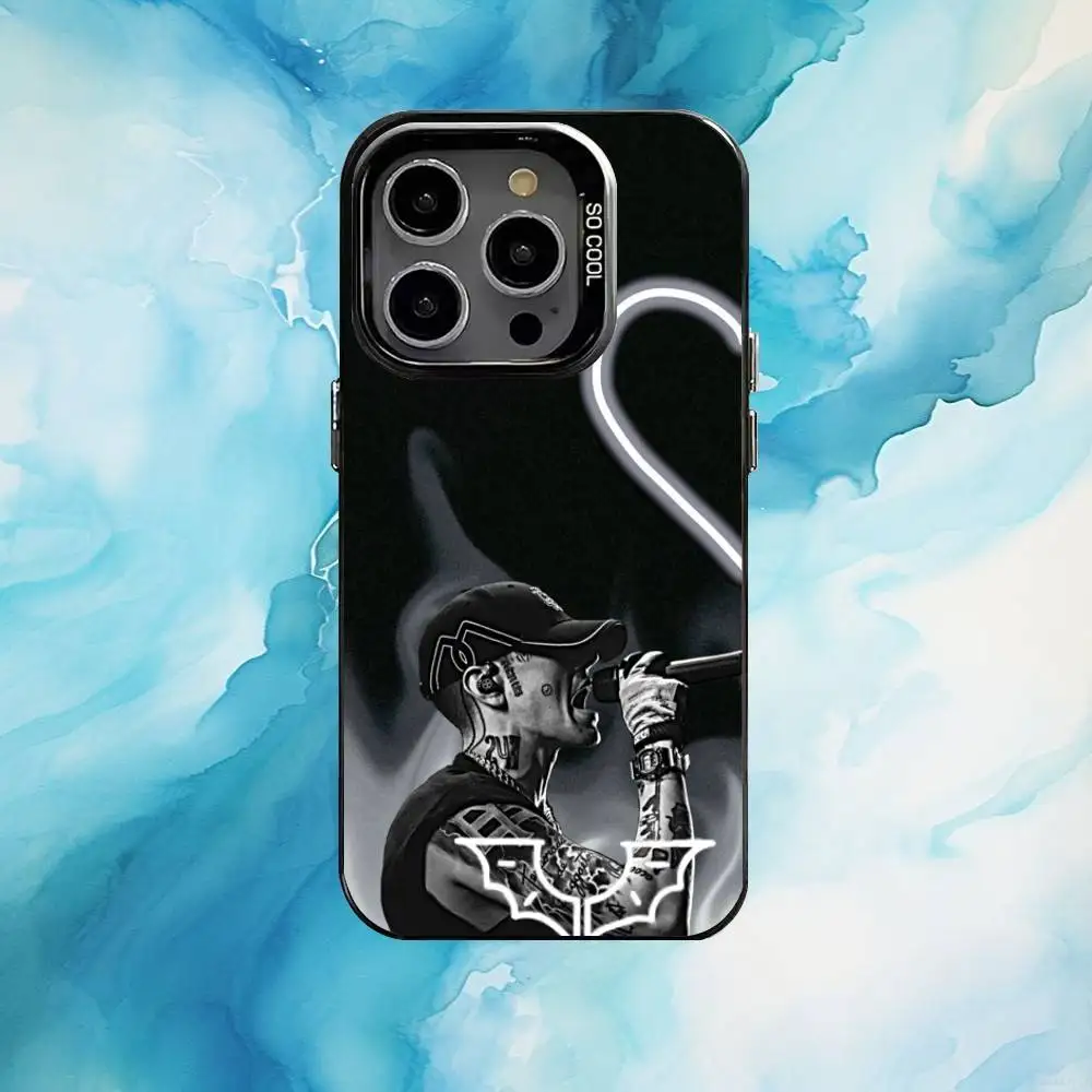 حافظة هاتف D-Duki Rapper لهاتف iPhone17,16,15,14,13,12,11 Plus، Pro Max Black Candy Matte غطاء مقاوم للصدمات