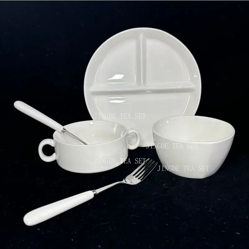 Plato dividido de cerámica, placa divisoria específica para bajar de peso, cuenco de amor, cuchara, taza de desayuno, tazón de arroz, utensilios de cocina, 1 ud.