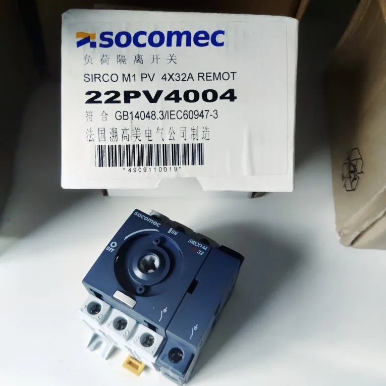 Socomec Load Isolation Switch 22PV4004 SIRCO M1 PV 44X32A REMOT