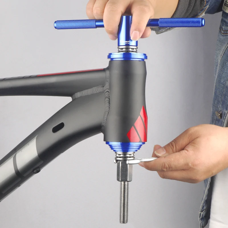 Deemount 250/400mm Length Press-in Tool for Bicycle Bottom Bracket Install B.B. Headset Cup Remove Static Presser Knurling Handl