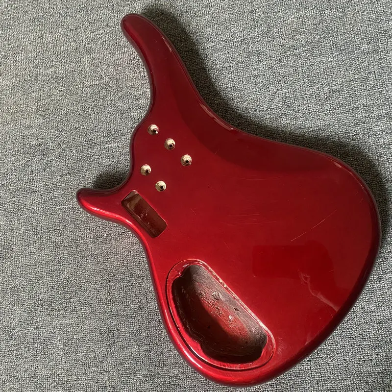 LB463 Active Bass Guitar DIY Bass Part 5 or 6 String Electric Bass Body in Metallic Red Colkor  Replace - view 5