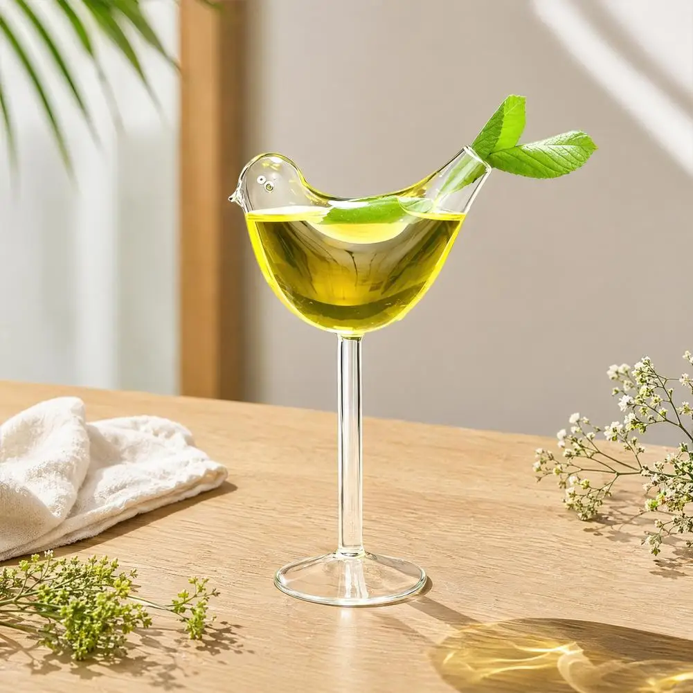 Drinks Glass Cup Set of 2 Bird Cocktail Glasses 150ml Wine Champagne Whiskey Goblets Elegant Drinks Cups for Home Bar Wedding