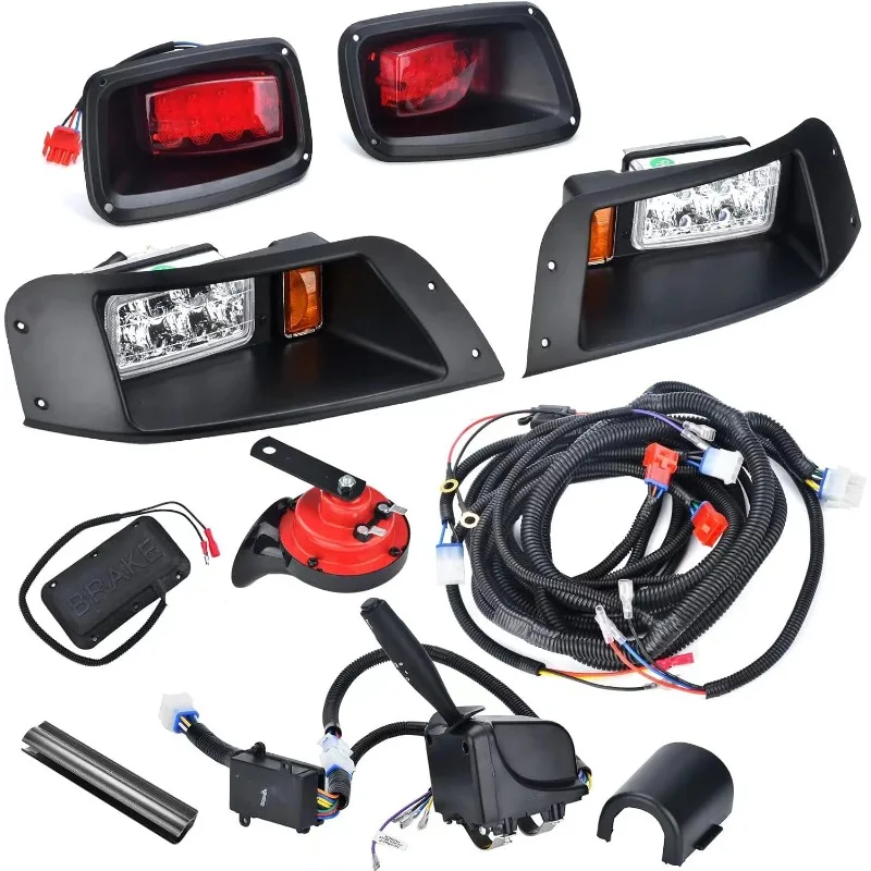 Headlight Tail Light Kit Compatible with EZGO TXT Golf Carts 1996-2013 12V Street Legal Light Kit