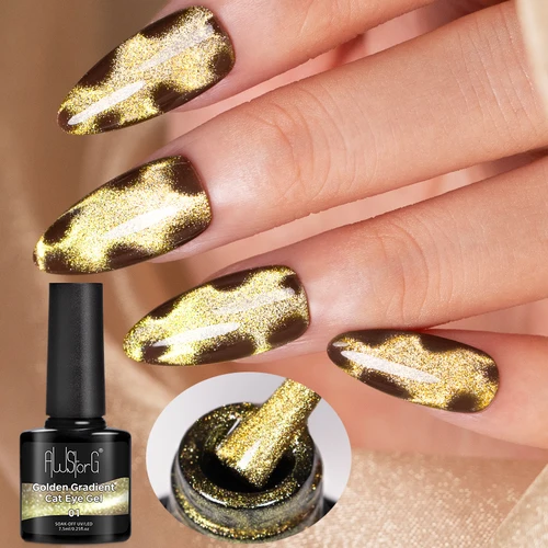 Imagen 2 del producto AWStorG 7,5 ml gradiente dorado ojo de gato esmalte de uñas Gel fototerapéutico remojo de uñas esmalte de uñas en Gel magnético arte de uñas DlY