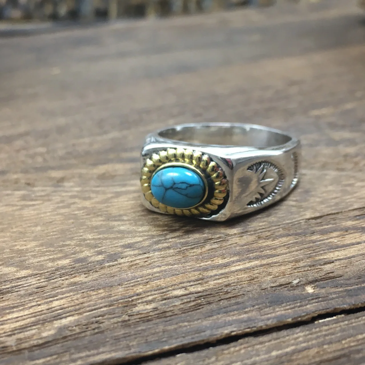 

Trendyelegants925 sterling silver turquoise ring ring thai silver ring wide ring men's accessories