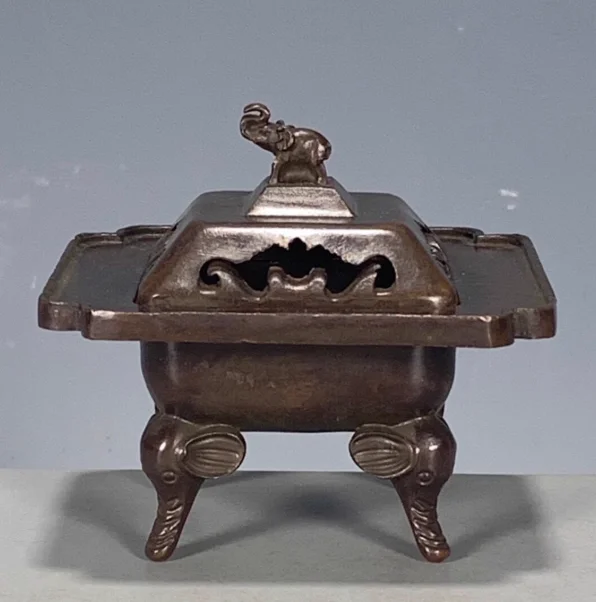 Ancient Bronze Four legged Elephant Incense Stove Small Smoke Incense Stove Tower Incense Stove
