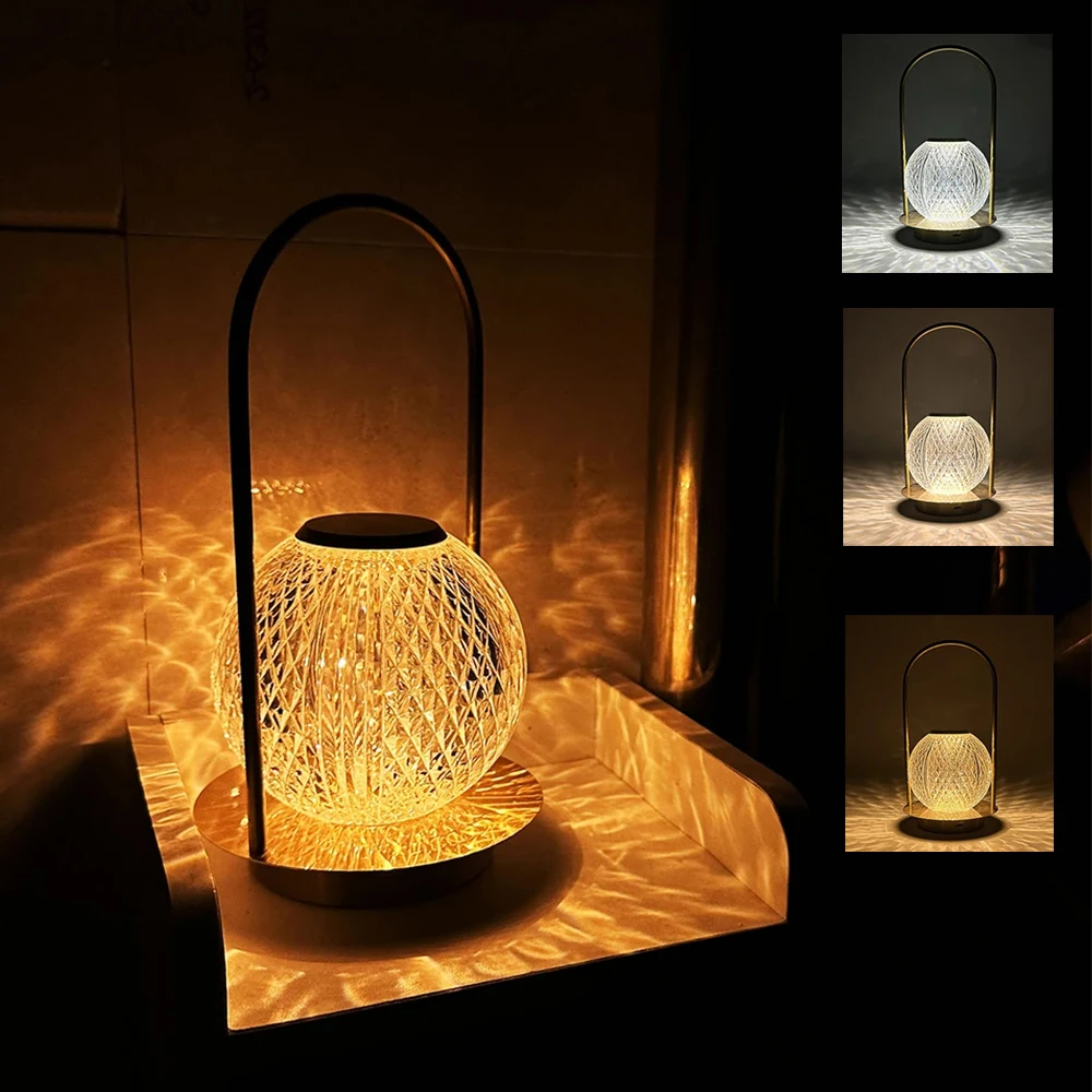 

Nice Touch Table Lamp Rechargeable Wireless Portable Bedroom Bedside Crystal Desk Lamp Night Light LED Decor Lights For Bar Coff
