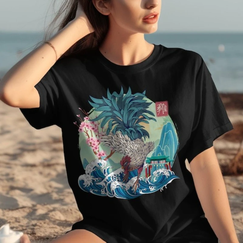 Individuation Chinese Lunar New Year Rooster T-Shirt Animal Zodiac 2025 Graphic Festive Asian Culture Tops Tee Cotton Shirt