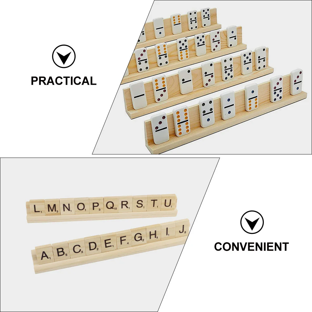 4 قطعة بطاقات الألعاب قاعدة حامل رفوف خشبية قواعد سطح المكتب الدومينو عرض ملحقات الألعاب سطح السفينة
