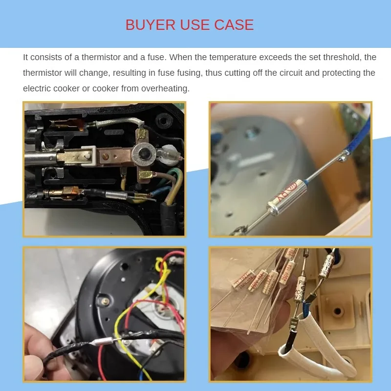 Трубка с предохранителем для рисоварки, 10 А, 250 В, 5 шт.