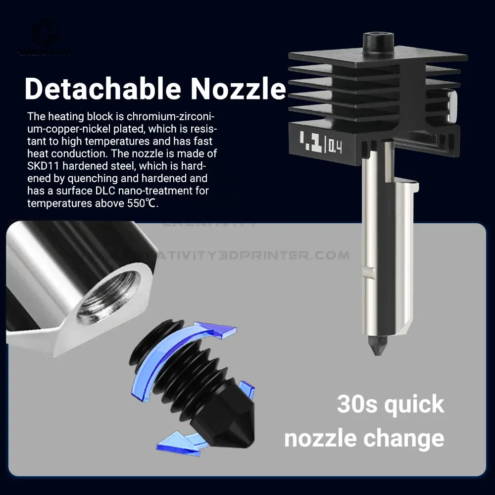 Bambu Lab P2S Hotend Kit 0.2 0.4 0.6 0.8mm Removable Hardened Steel Nozzle Hot End Kit For Bambu Lab P2S Nozzle Assembly